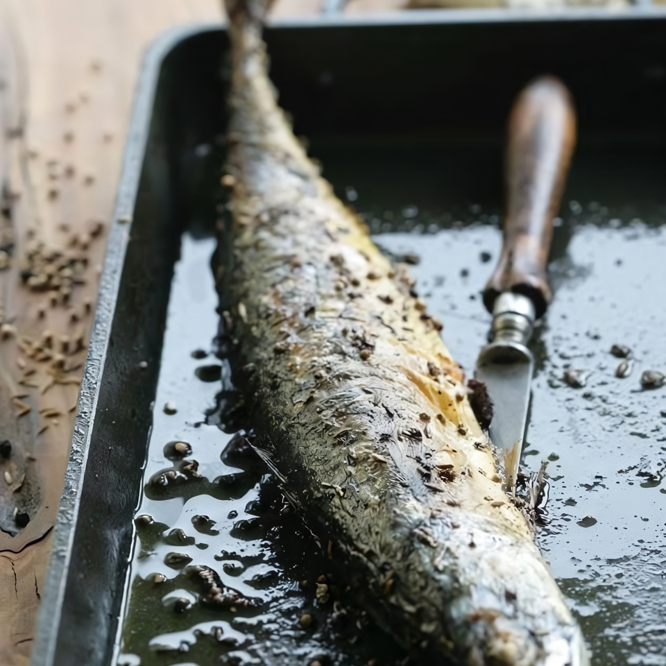 Жареная скумбрия с пряностями