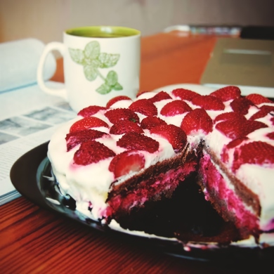 Бисквитный торт с творожным кремом и фруктами рецепт с фото пошагово