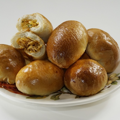 Кулинарный рецепт с фотографиями приготовления Пирожков с куриной печенью, грибами и брокколи: