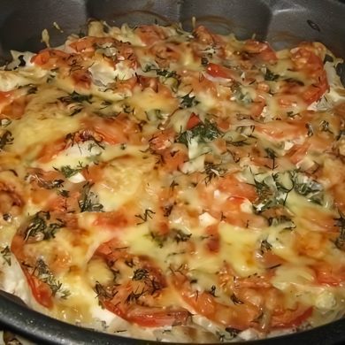 Запеченная рыба с помидорами , пошаговый рецепт на ккал, фото, ингредиенты - Simona