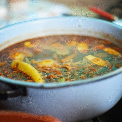Домашний суп харчо – рецепт с рисом, картошкой и курицей.