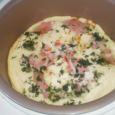 Омлет с зеленью и колбасой в мультиварке рецепт с фото блюда