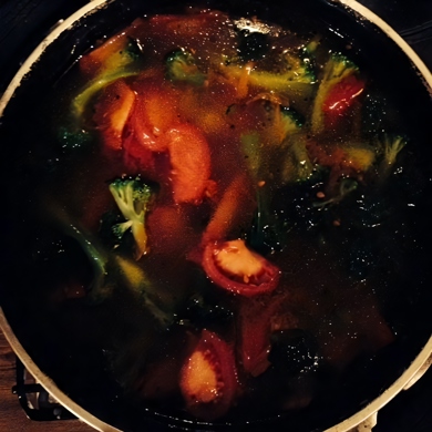 Овощной суп с куриным мясом