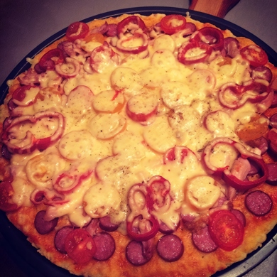 Пицца на сковороде из творожного теста🍕