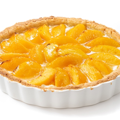 Творожной пирог с персиками – кулинарный рецепт