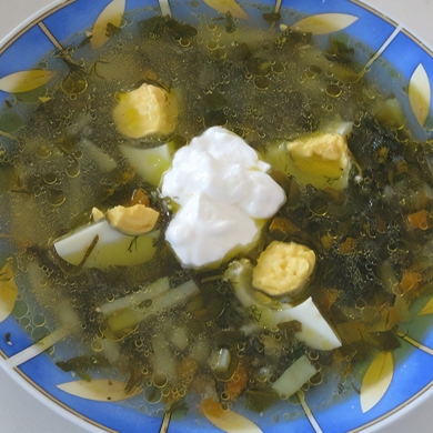 Щавелевый суп с курицей (классический рецепт)
