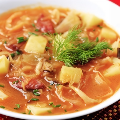 Ингредиенты для супа из молодой капусты с рисом на 6 порций :