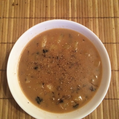 Сливочно-сырный суп с грибами: белыми, подберезовиками, подосиновиками