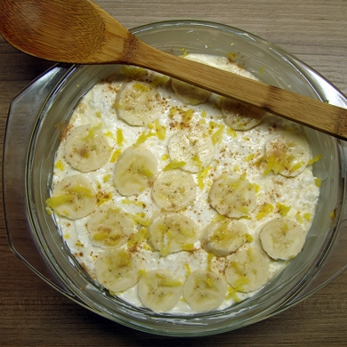 Рецепт приготовления творожной запеканки с бананом