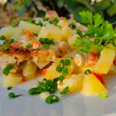 Запеченный картофель с фаршем под сметаной рецепт – Средиземноморская кухня: Основные блюда. «Еда»