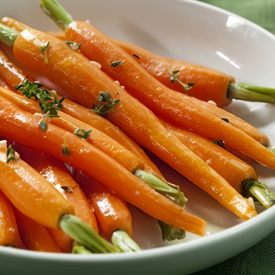 Подача гарнира из моркови с тимьяном