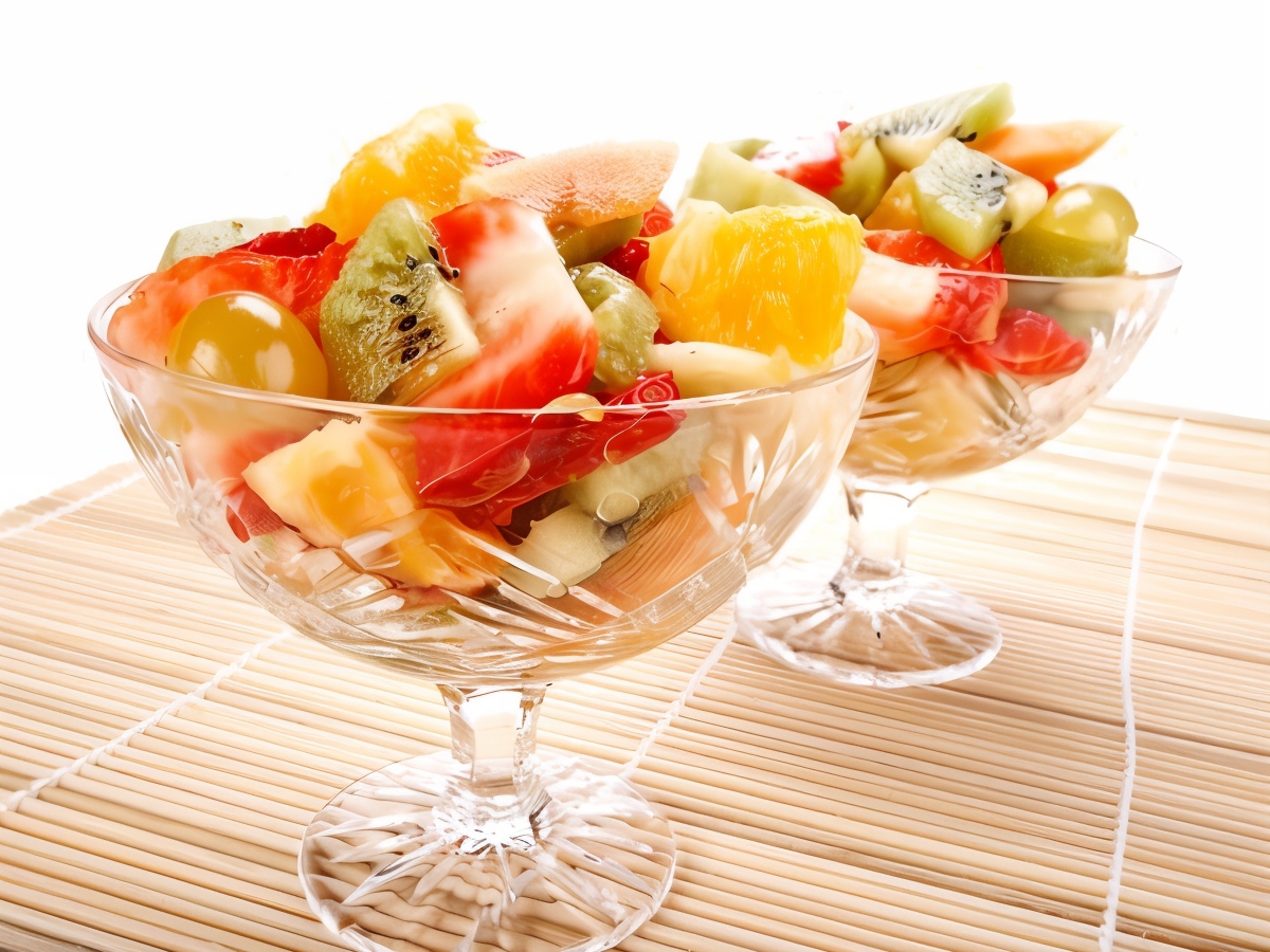 Pineapples with Champagne and Fresh Fruit Mix