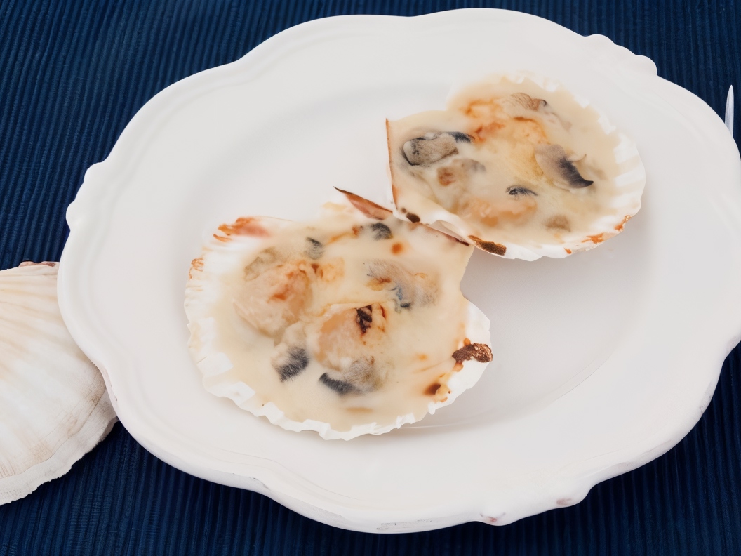 English Scallops in Shells with White Wine Sauce