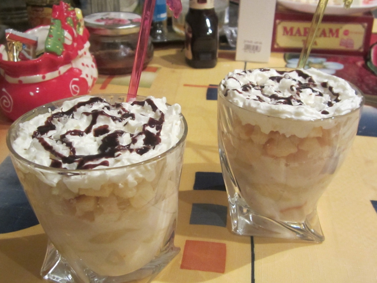 English Trifle with Bananas and Coconut Milk