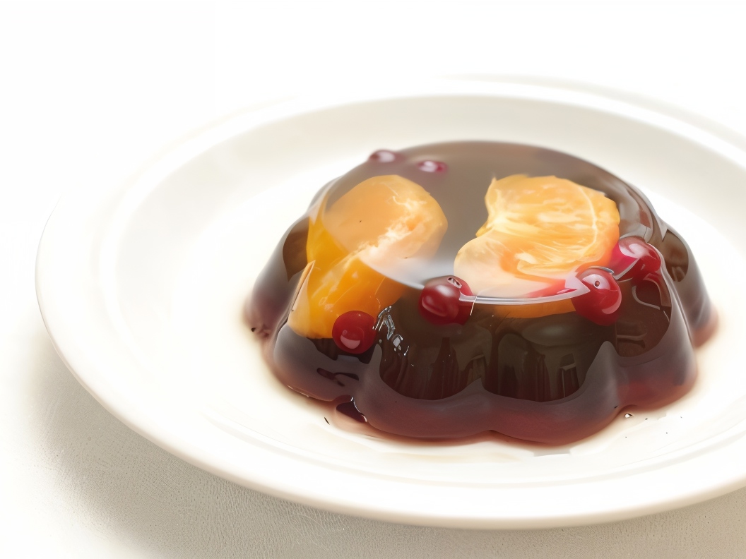 Orange Jelly with Cherry and White Wine
