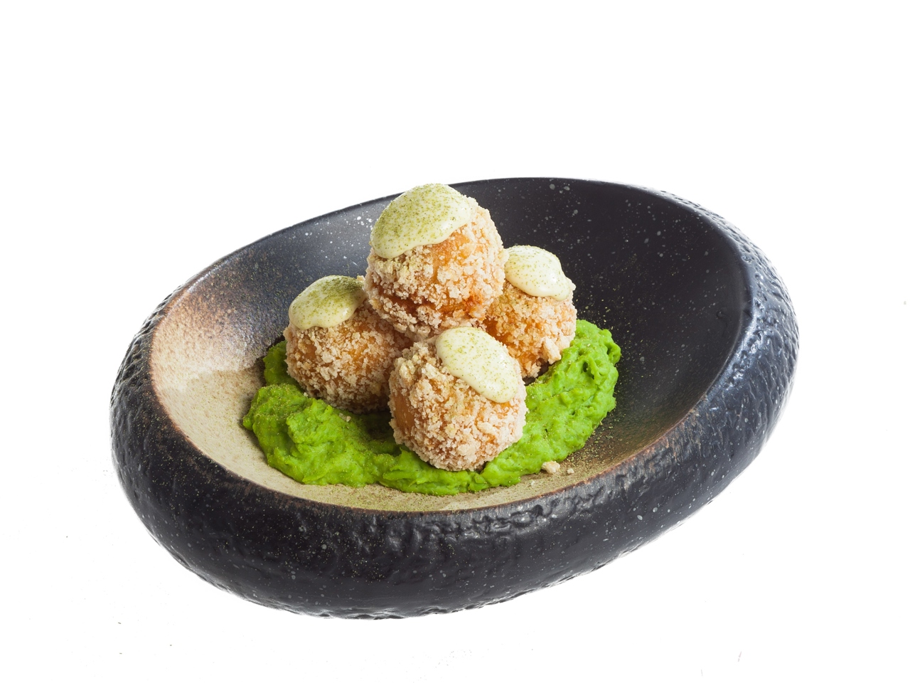 Arancini with Three Cheeses and Green Peas