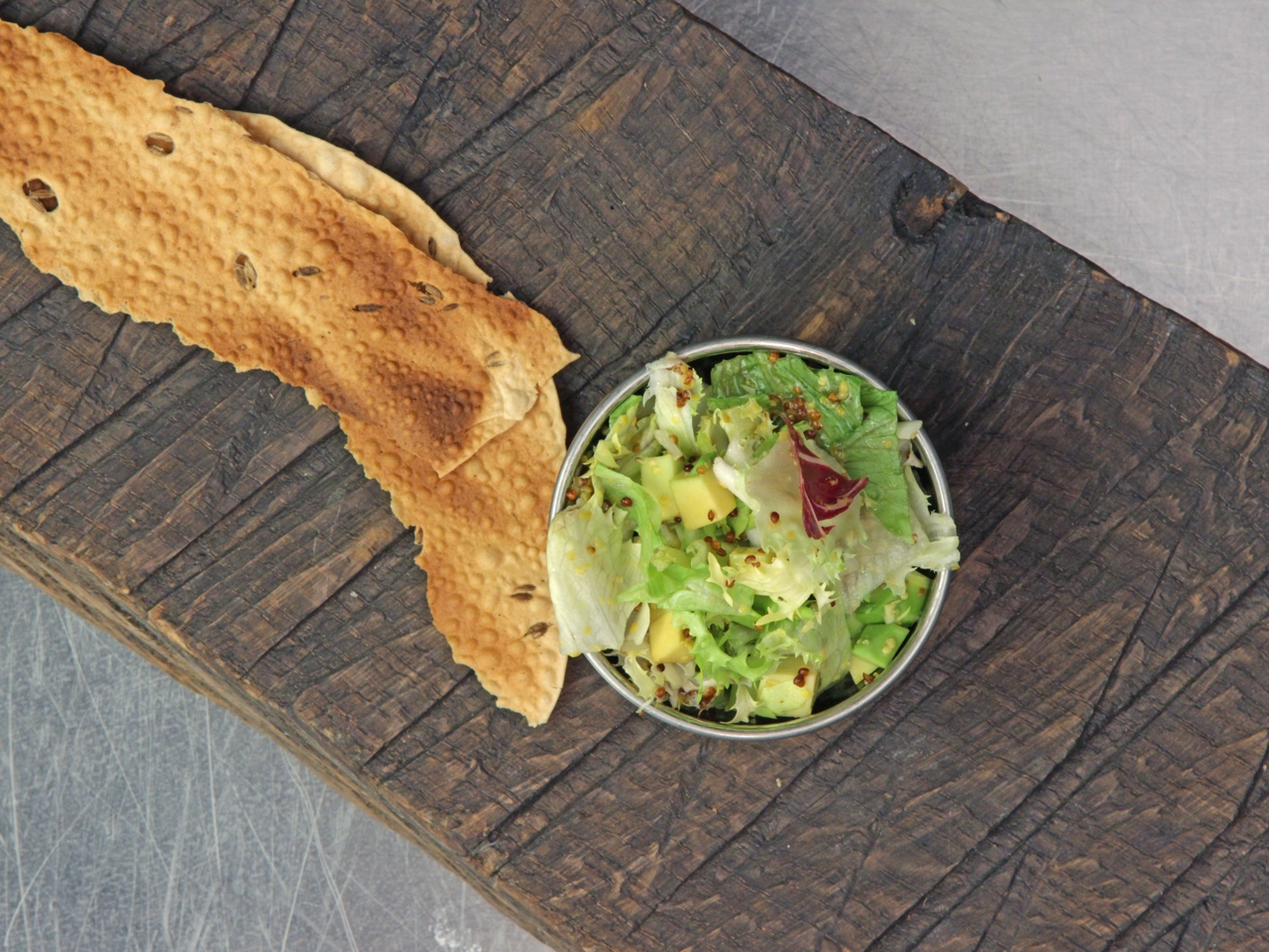 Avocado with Lettuce Leaves