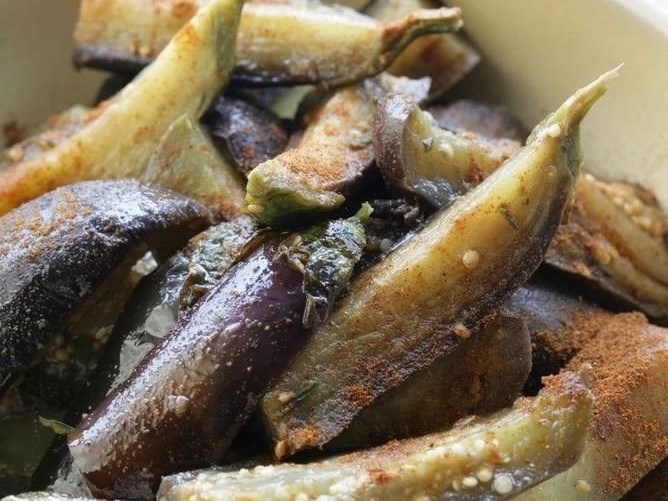 Eggplants in Lemon-Garlic Marinade