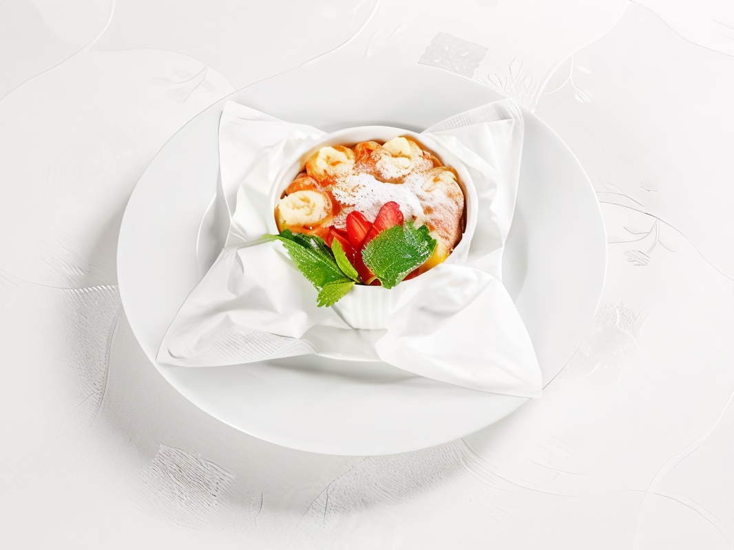 Banana Dessert with Red Currants in the Microwave