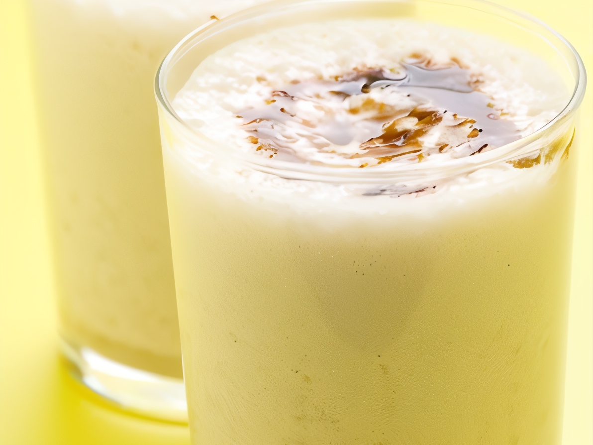 Banana Caramel Milkshake with Caramel Sauce