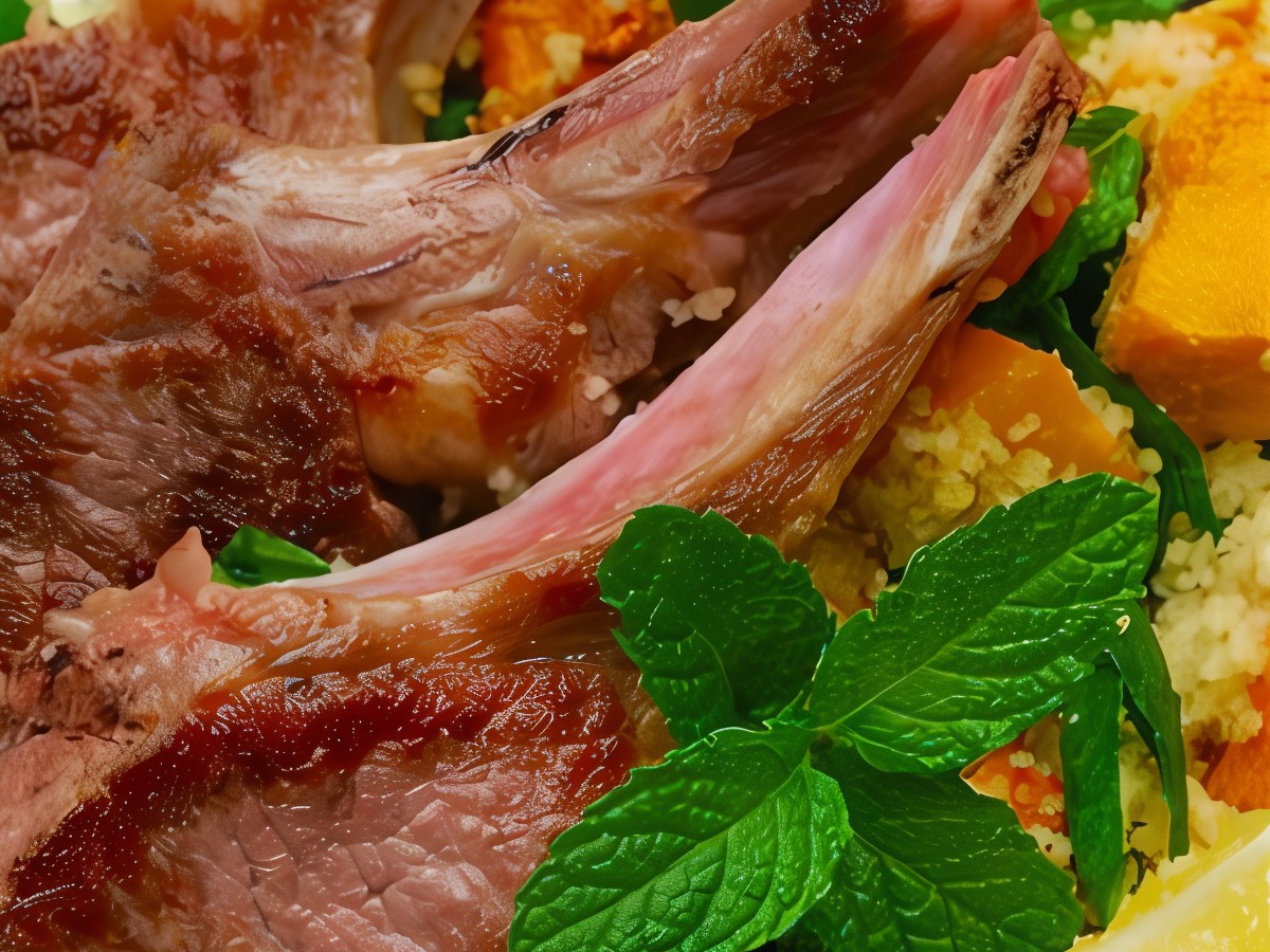 Herb-Crusted Lamb Chops with Lemon Couscous