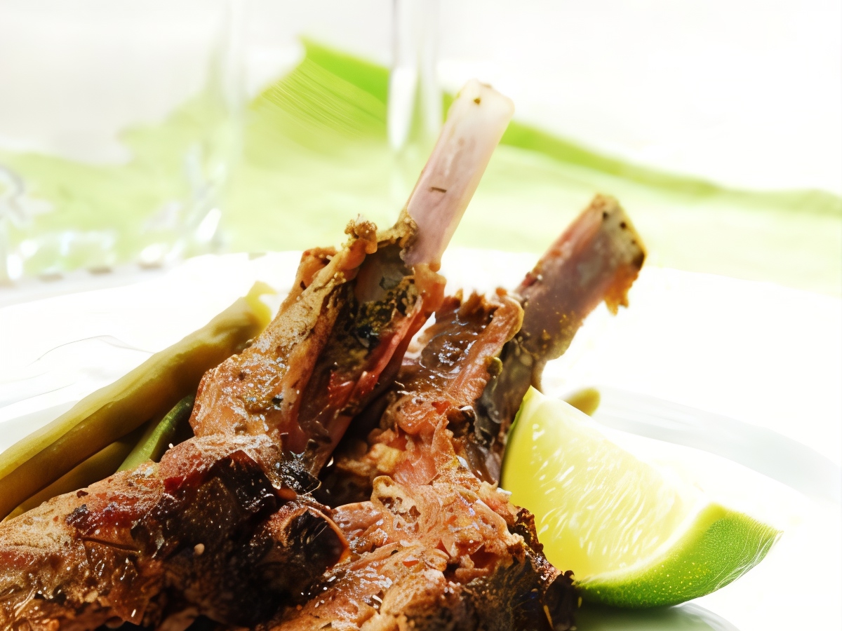 Grilled Lamb Chops in Honey-Lavender Marinade