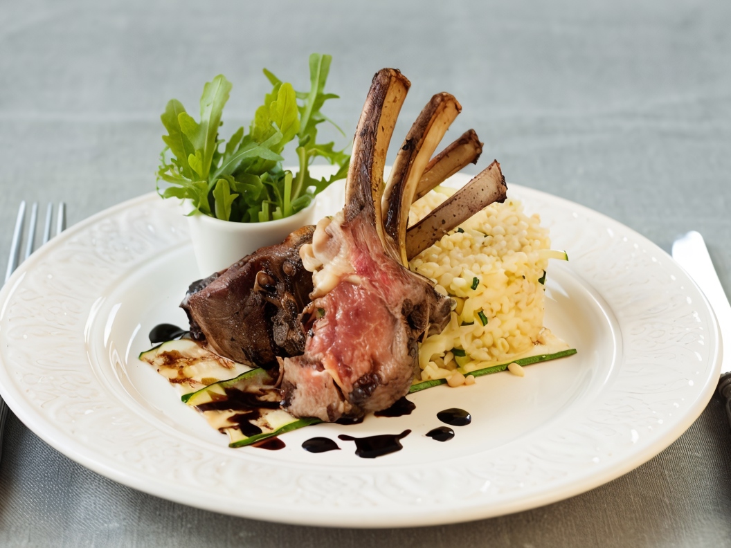 Lamb with Bulgur and Balsamic Sauce