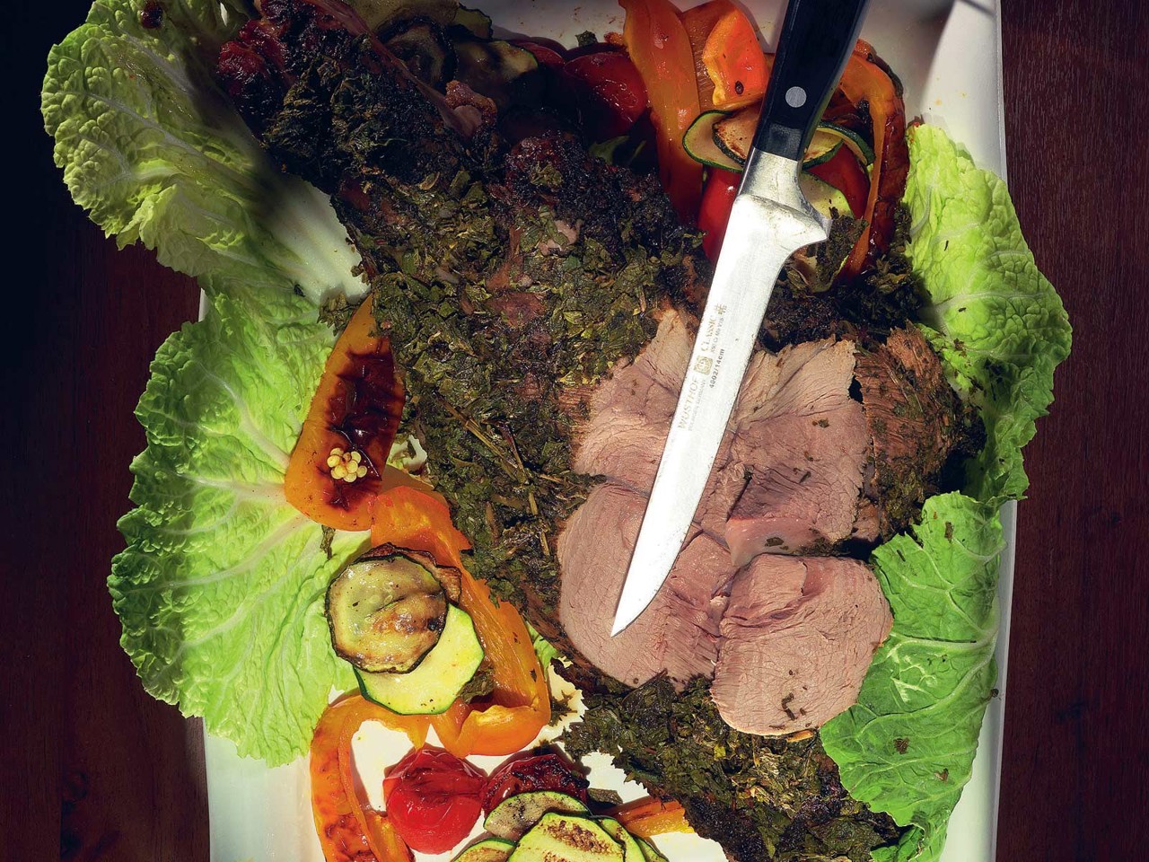 Lamb Leg in Mint Crust