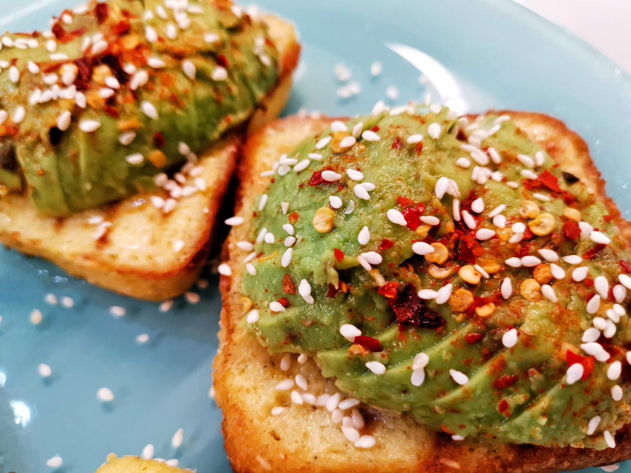 Basil Keto Toasts with Avocado