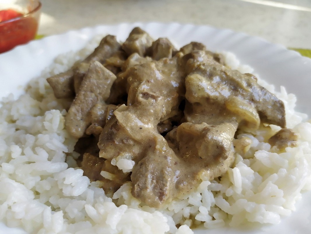 Beef Stroganoff with Beef Liver