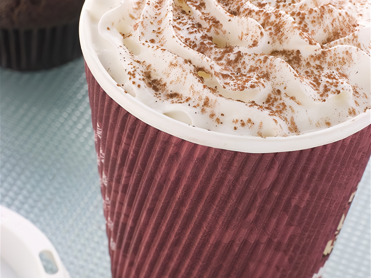White Hot Mint Chocolate with Whipped Cream and Caramel