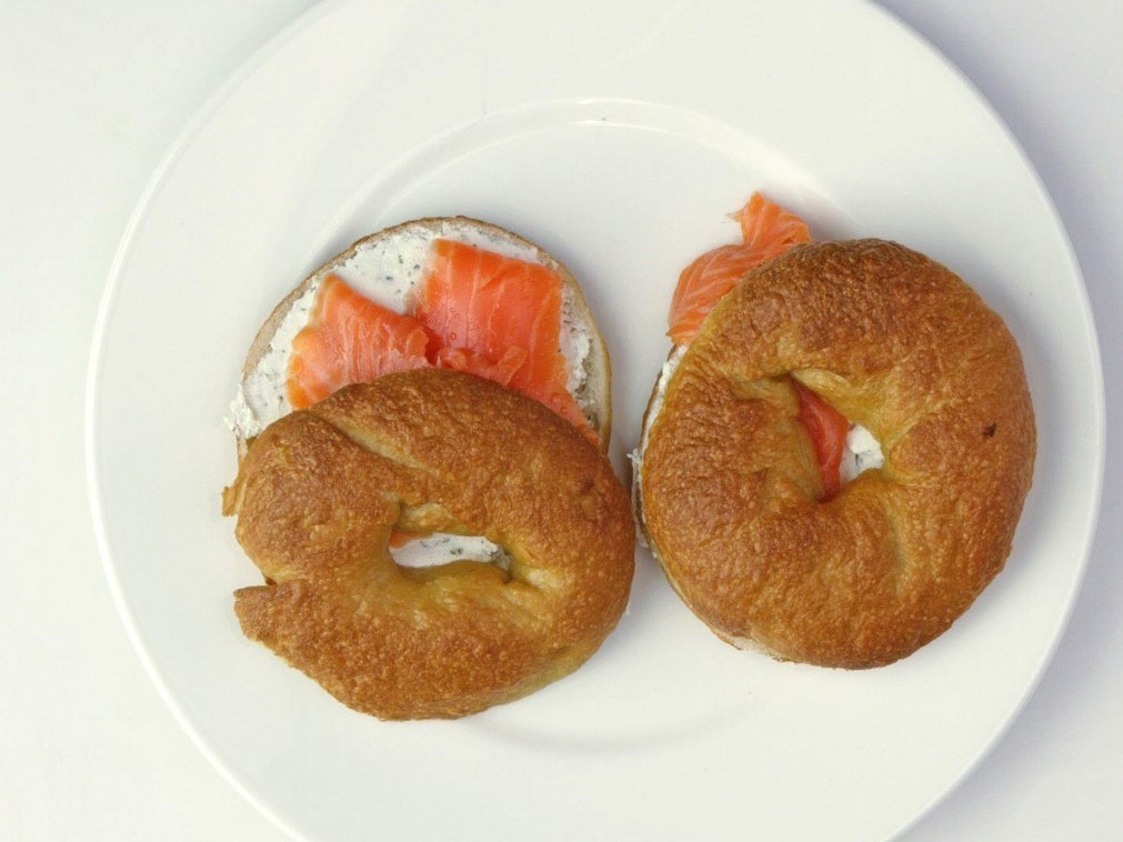 Bagels with Cream Cheese and Salmon