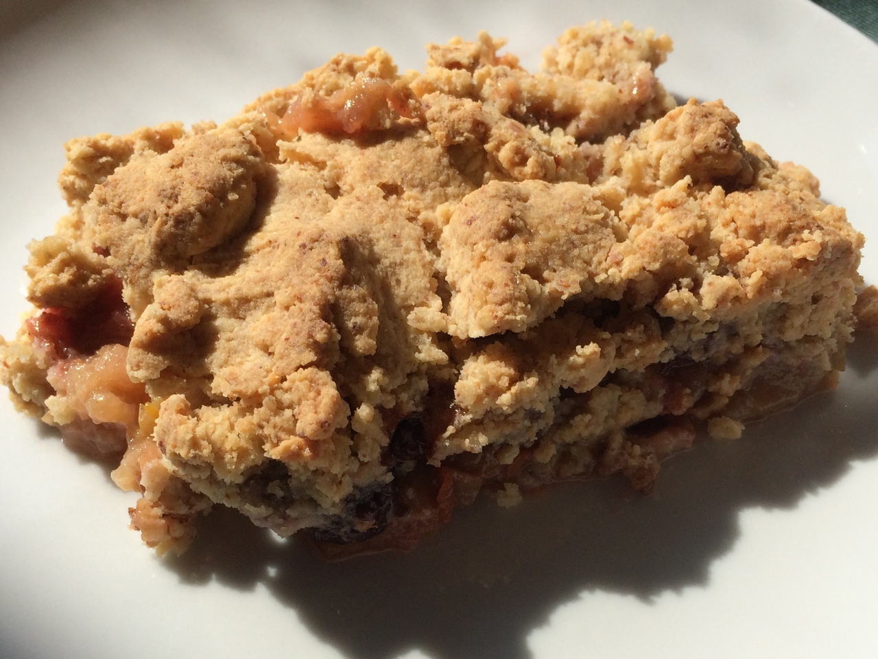 Gluten-Free Apple Crumble with Blackberries and Rhubarb