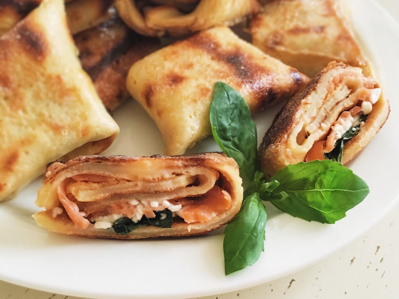 Pancakes with Salmon