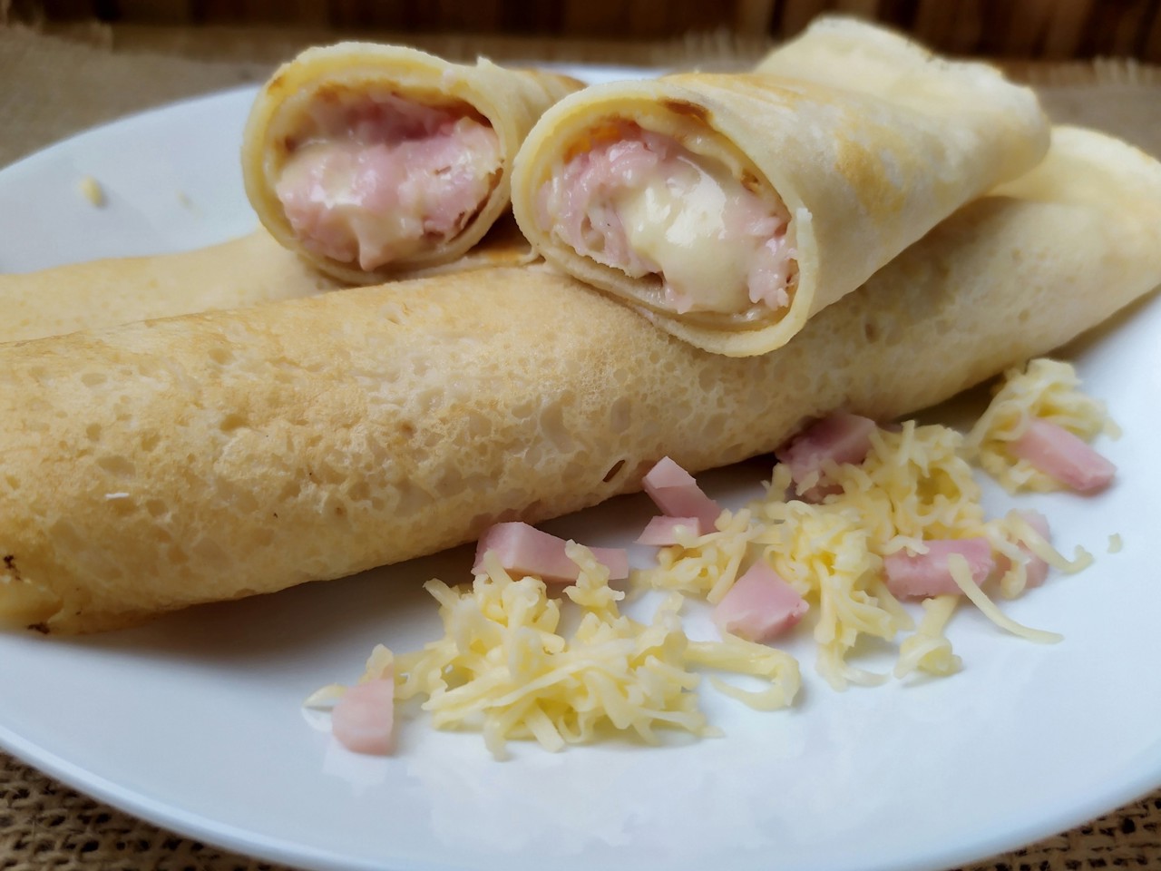 Pancakes with Ham and Cheese