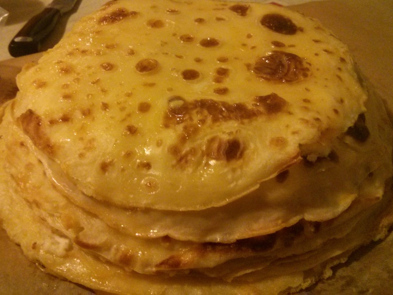 Crepe Pie with Cottage Cheese and Condensed Milk