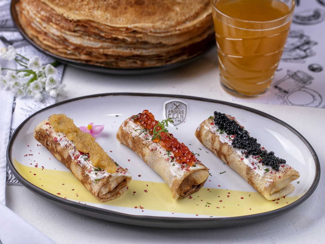 Beer Pancakes with Crab Meat