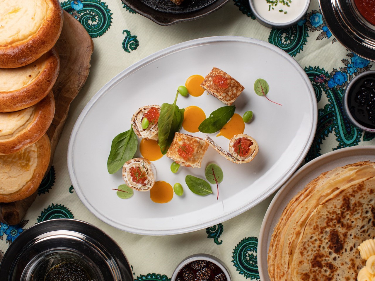Pancakes with Salmon