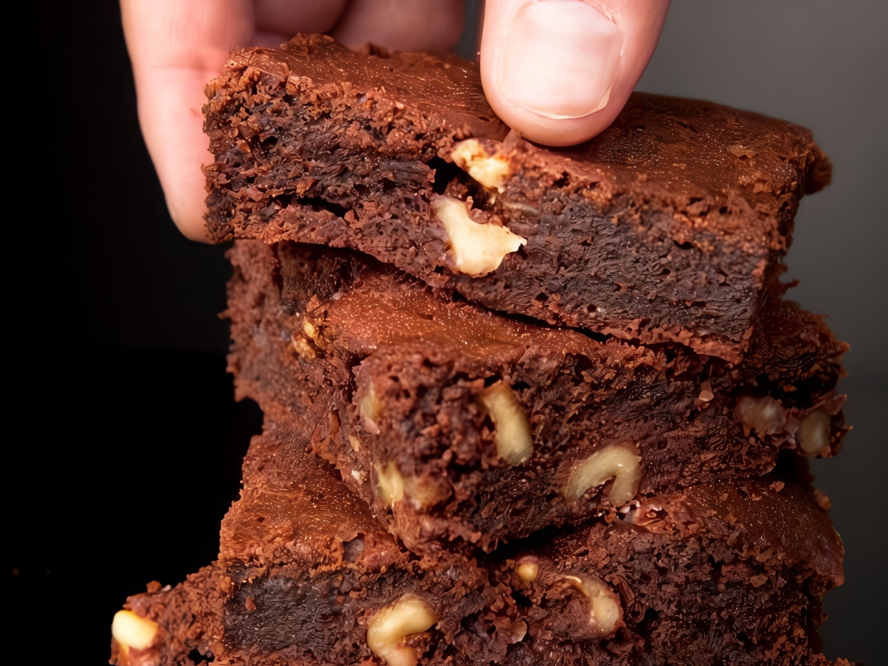 Brownies with Hazelnuts and Ginger Oil