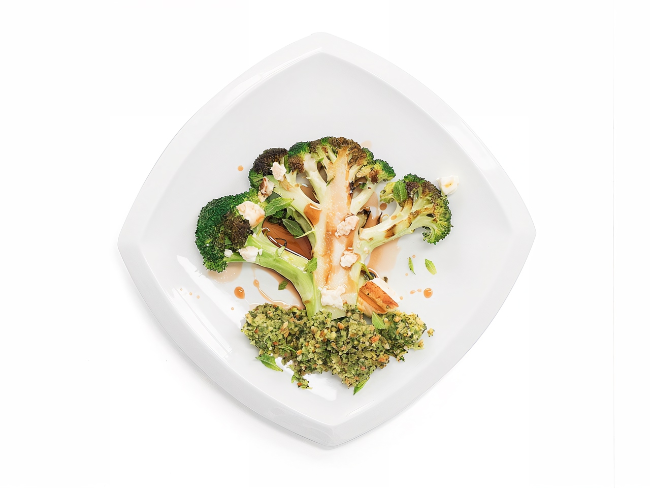 Grilled Broccoli with Herbed Pesto and Almonds