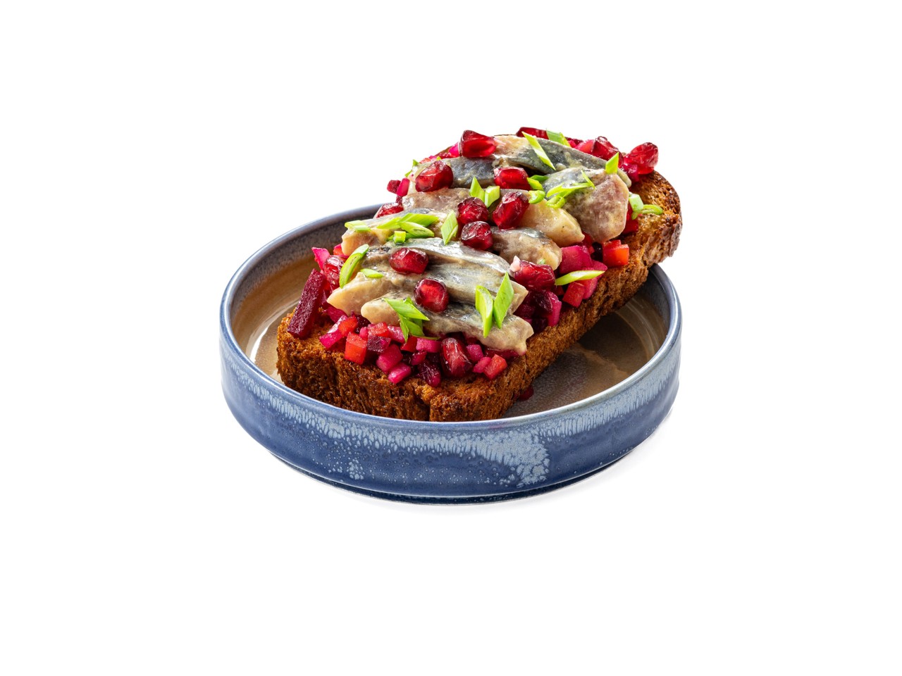 Bruschetta on Black Bread in Vinaigrette Style