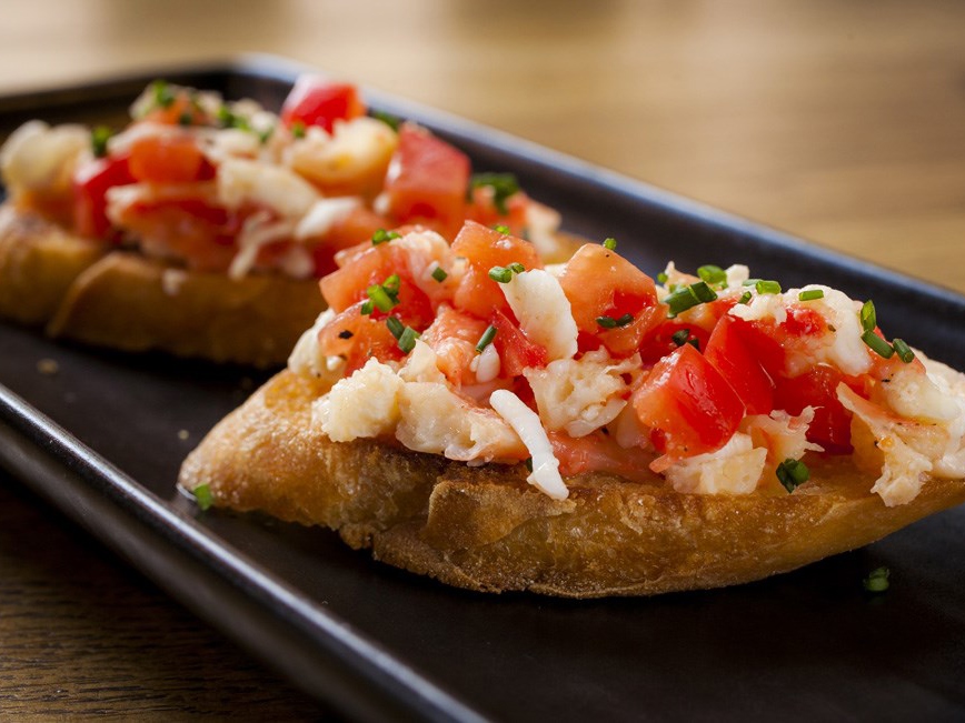 Bruschetta with Kamchatka Crab