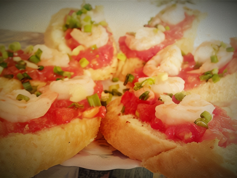Bruschetta with Shrimp and Avocado