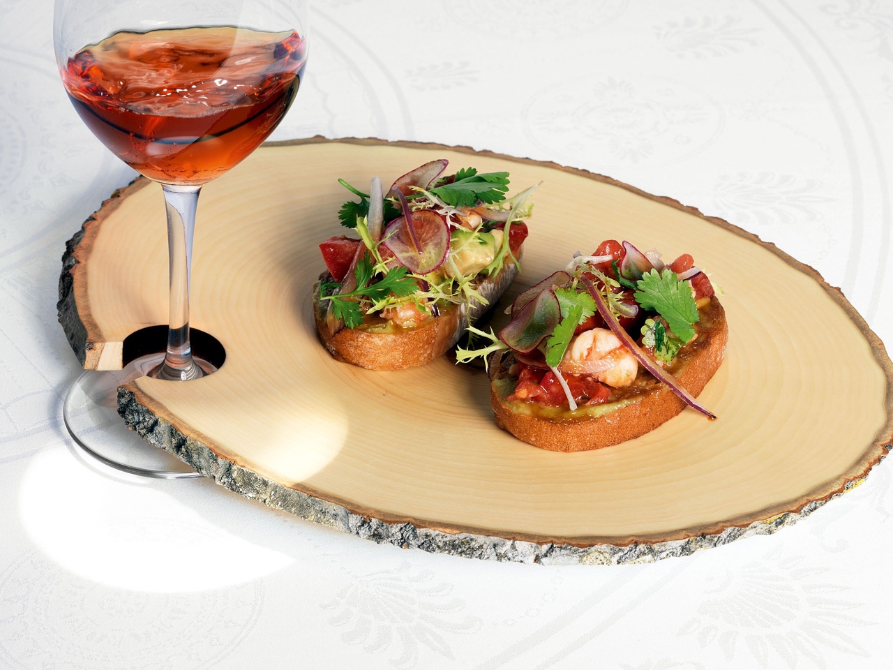 Bruschetta with Shrimp and Avocado Mousse