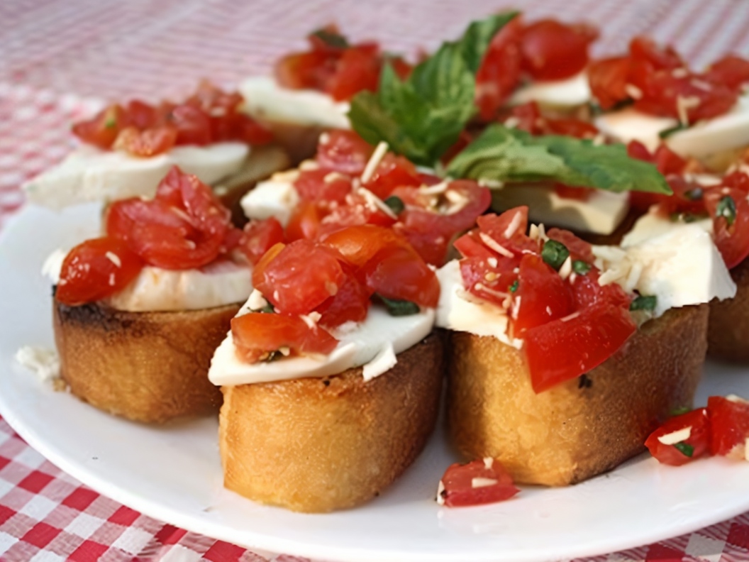 Bruschetta with Tomatoes and Mozzarella