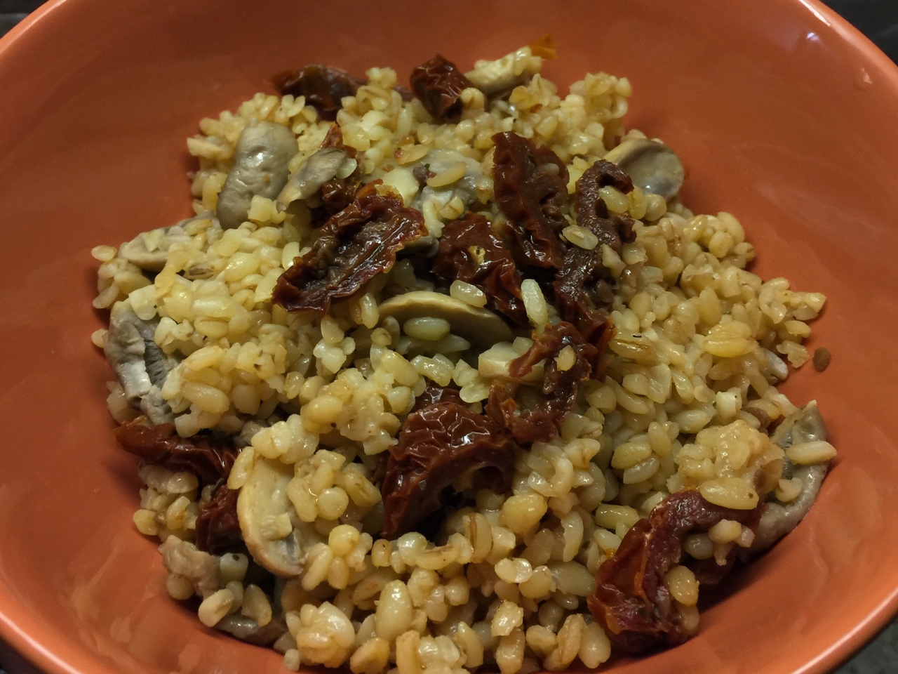 Bulgur with Mushrooms and Sun-Dried Tomatoes