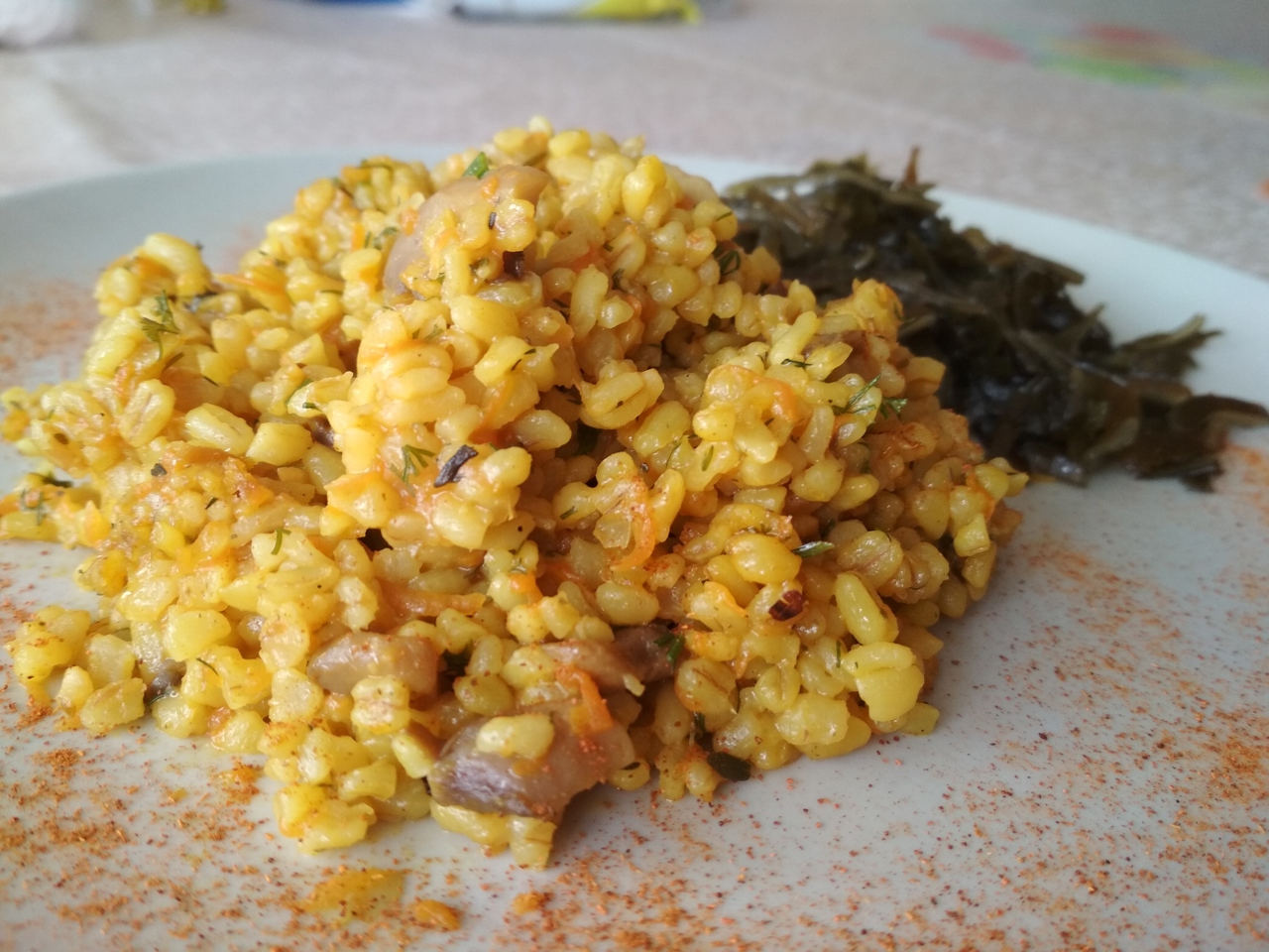 Bulgur with Mushrooms and Carrots