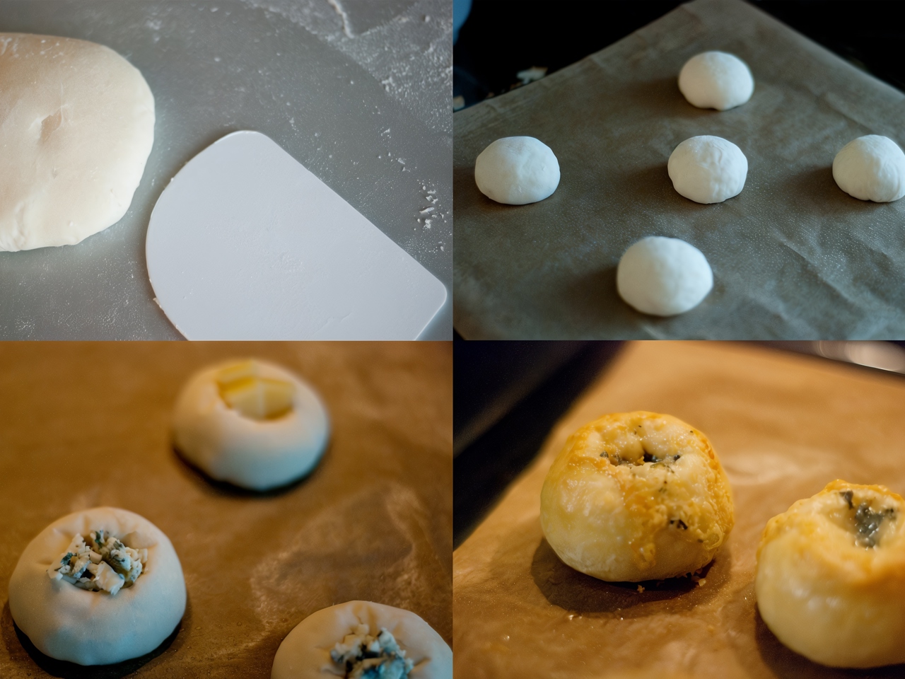 Buns with Blue Cheese and Garlic
