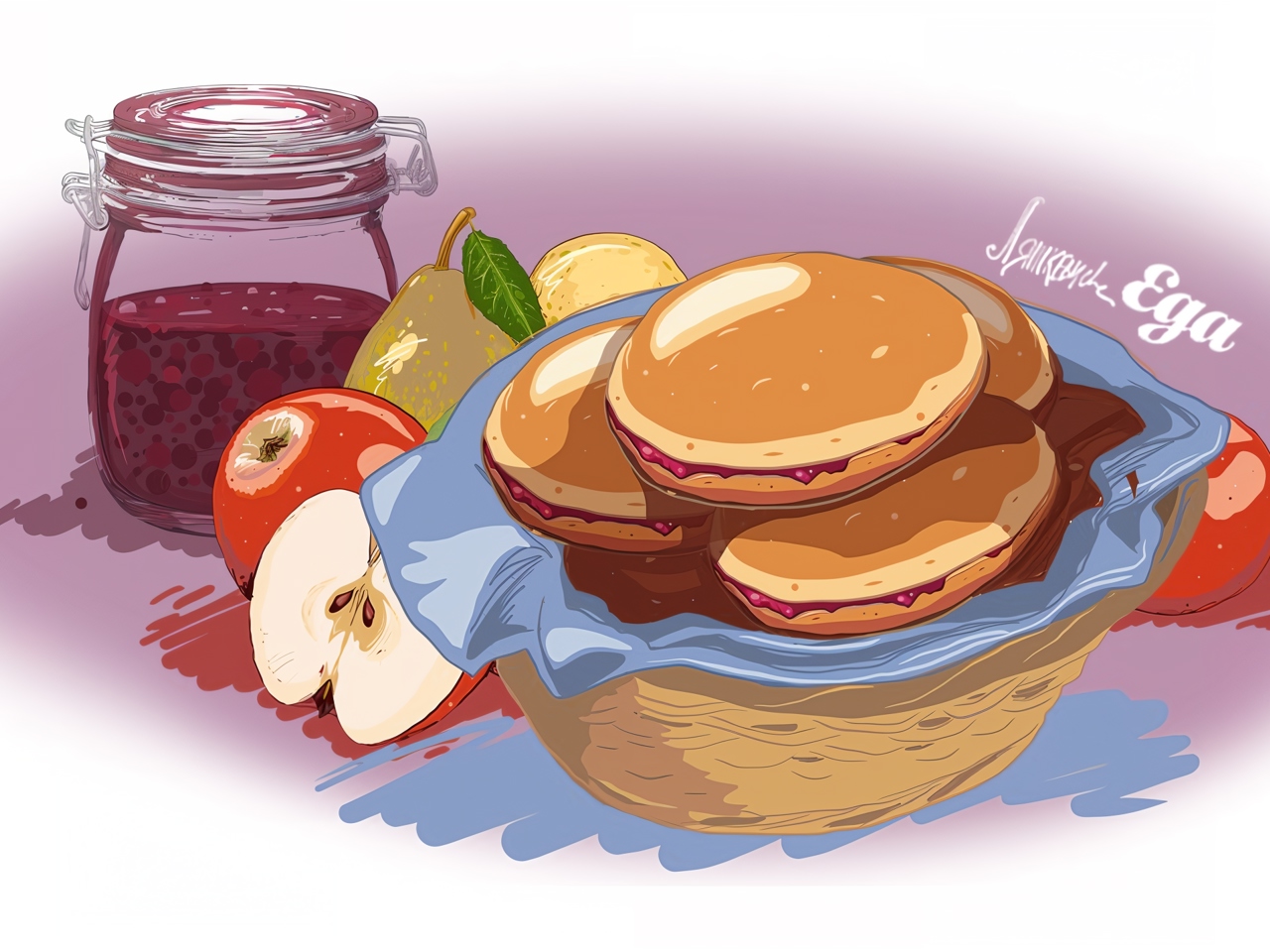 Buns with Jam, Rum, and Cream