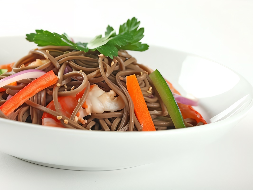Broth with Buckwheat Noodles and Scallops